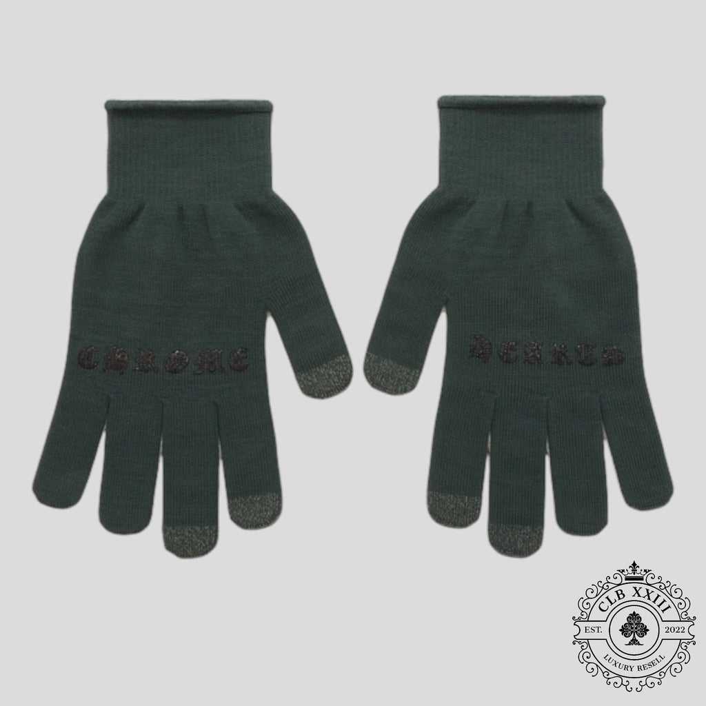 Chrome Hearts Work Gloves in Midnight Green